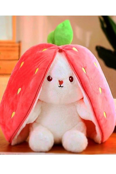 Canestar The Sweetest Strawberry Rabbit Sleep Buddy 50cm- Special Design Both Strawberry and Rabbit
