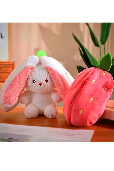 Canestar The Sweetest Strawberry Rabbit Sleep Buddy 50cm- Special Design Both Strawberry and Rabbit