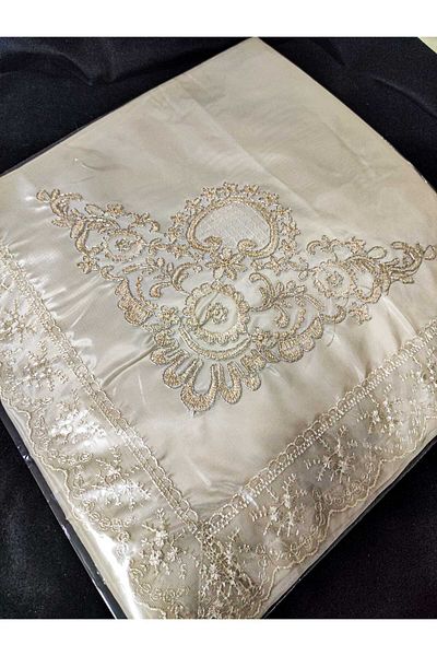 Çt Çeyizci Tekstil French Laced Embroidered, Satin Luxury Dowry Bundle, Engagement Bundle, Kapi Fabric Kapi Lace