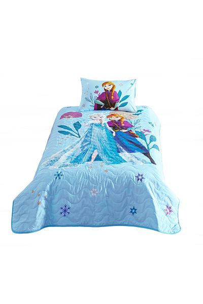 Taç Cuvertură de pat single + față de pernă cu licență Disney Frozen Flower Power