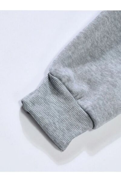 Revasser Unisex Bordo Kapüşonlu Vintage Baskılı Kapüşonlu Sweatshirt