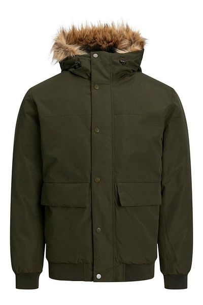 Jack & Jones Jack&jones Jjchamp Bomber Jacket Faux Fur Kaki