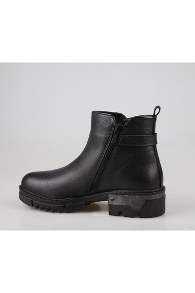 Castle Black 92538 Γυναικεία Μποτάκια Γνήσιο Δερμάτινο Μαύρο