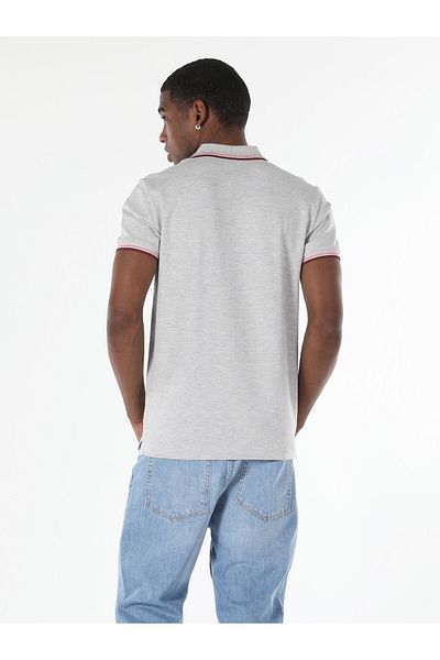 Colin's Tricou polo cu mânecă scurtă pentru bărbați, cu decolteu polo, gri Melange