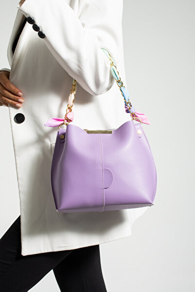 NBİBAGS Eșarfă și accesorii cu lanț pentru femei Geantă de mână și geantă de umăr din piele moale cu 3 compartimente