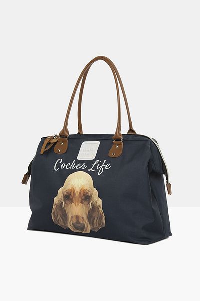 Bagmori Navy Blue Women's Cocker Spaniel Printed Shoulder Strap Bag M000002654