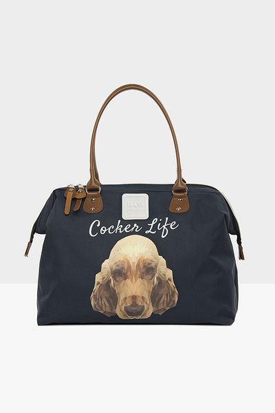 Bagmori Navy Blue Women's Cocker Spaniel Printed Shoulder Strap Bag M000002654