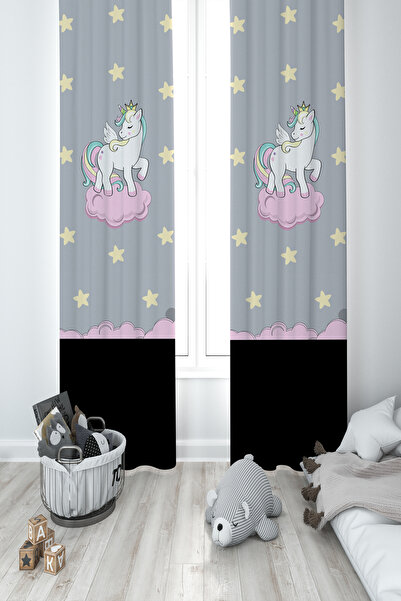 MASAL ODAM ستارة خلفية لغرفة الأطفال والرضع بنمط وحيد القرن الحجلة بجناحين