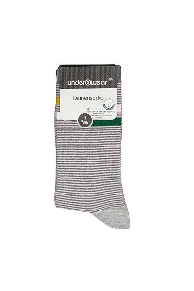 Underwear Розови раирани чорапи от 3 чифта, 35-38