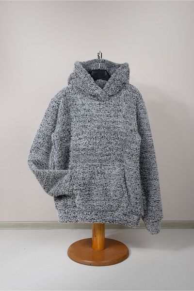 KİDSPİTİRCİK Hanorac UNISEX GRI WELSOFT DE PLUȘ CU GLUGĂ