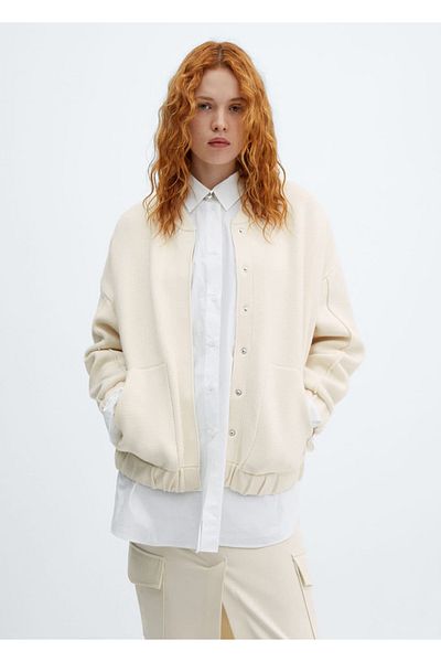 MANGO Woman Woven bomber jacket with pockets