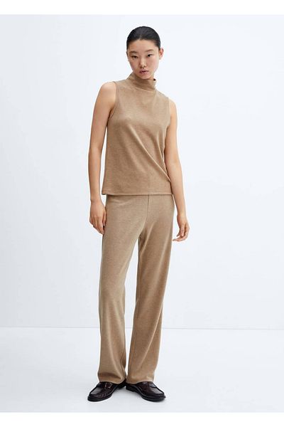 MANGO Woman Straight cut knit pants