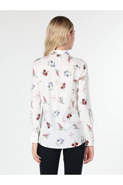 Colin's Slim Fit Printed Multicolor Women's Long Sleeve Shirt