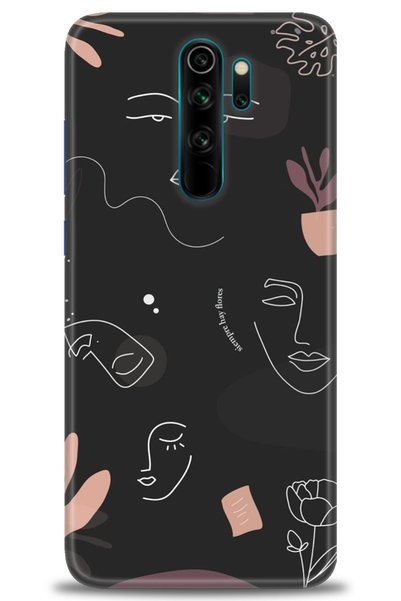 MRCİLETİSİM حافظة هاتف Xiaomi Redmi Note 8 Pro مطبوعة بدقة HD - صورة ظلية سود...