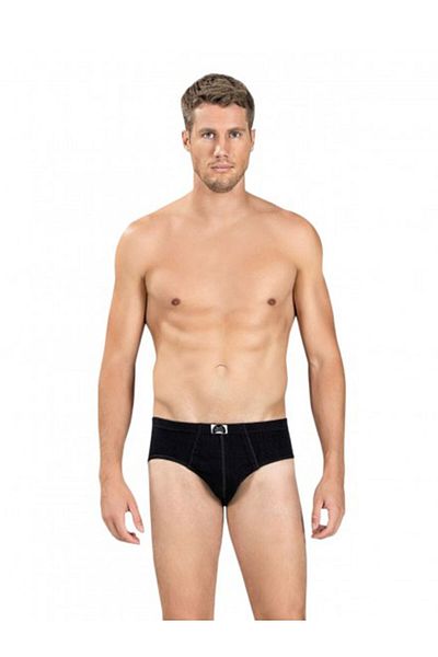 Yıldırım tekstil Silver 4014 Black Cotton Men's Slip Panties 6 Pack