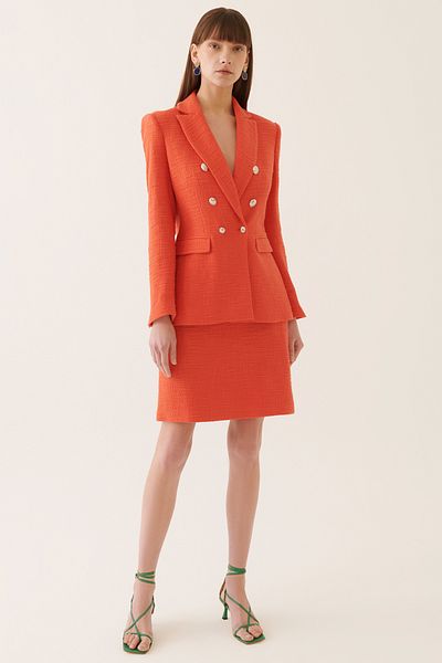 Perspective Adins Regular Fit Men's Collar Standard Length Coral Color Women's Jacket