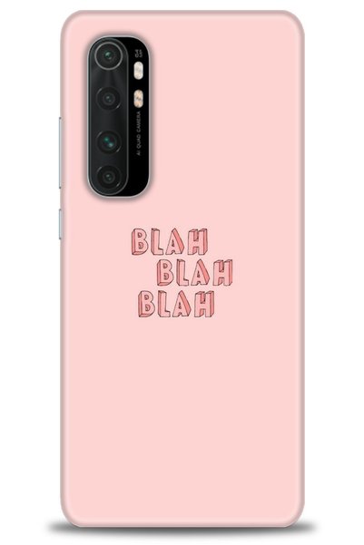 MRCİLETİSİM حافظة هاتف Xiaomi Mi Note 10 Lite مطبوعة بدقة HD - Blah Blah + وا...