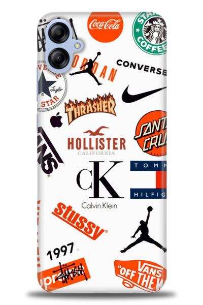 MRCİLETİSİM حافظة لهاتف سامسونج جالاكسي A04E مطبوعة بدقة HD - Stussy + واقي ش...