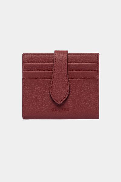Grande 3803 Genuine Real Leather Special Design Women's Men's Wallet Claret Red