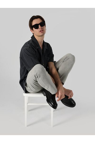 Colin's Cămașă de jeans cu mânecă scurtă pentru bărbați, cu buzunare, cu croială relaxată Cl 1062454