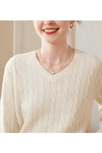 youknitwear you Rio V-Neck Women's Sweater