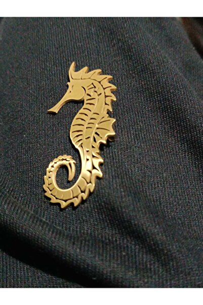 ESJ Paslanmaz Çelik Gümüş Deniz Atı Unisex Broş