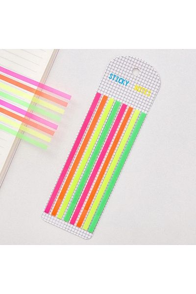 Kawaii Transparent Long Strip Post-it Neon Card (B)
