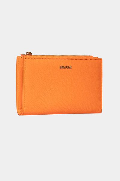 Grande 2804 Genuine Real Leather Zippered Women's Wallet Flother Orange