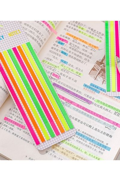 Kawaii Transparent Long Strip Post-it Neon Card (B)