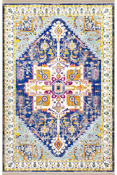 Rugs Modern Halı Διακοσμητικό χαλί με ανοιχτόχρωμο μπλε και κίτρινο θέμα, παρ...