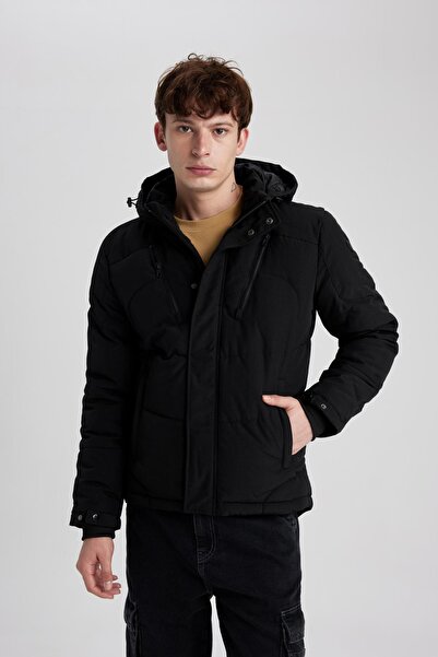 DeFacto Waterproof down Jacket - Detachable Hood, Fleece Lined U9773Az23Wn