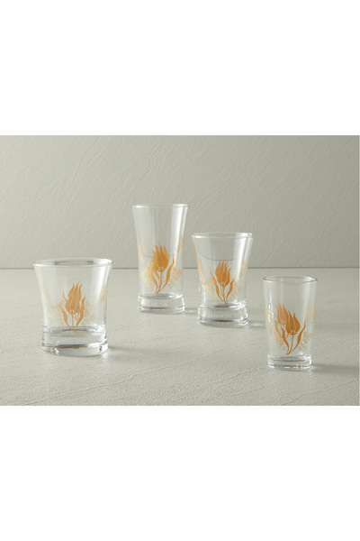 Paşabahçe -Azur 3-Piece Gold Soft Drink Glass - 210 ml