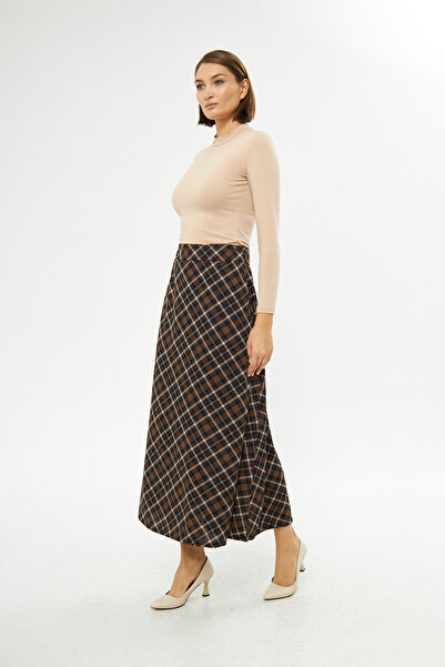 comstar PLAID Seasonal Patterned Long Skirt, Seasonal Skirt, Long Skirt, Hijab Skirt, Plaid Skirt, Stylish Skirt