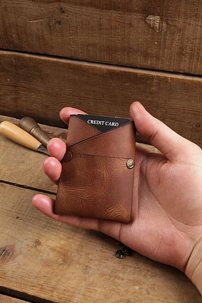 New Coast Leather 1900's Γνήσιο Δερμάτινο Χειροποίητο Μινιμαλιστικό Ανδρικό Κάρτα