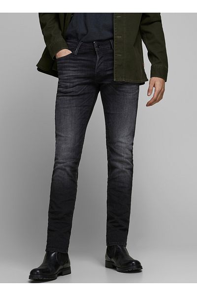 Jack & Jones Low Waist Slim Fit Black Men's Denim Pants 12162430_Jjiglenn Jjicon Jj 557 50S