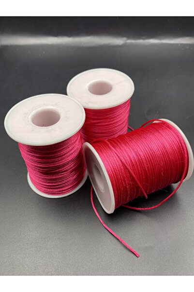 Hedef Bijuteri خيط فلوش، 100 متر (ملف) خيط فلوش بلون فوشيا، خيط فلوش 1 مم / خ...