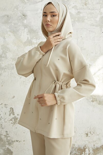 InStyle Ariesa Stone Tunnel Lace Scuba Suit - Béžová