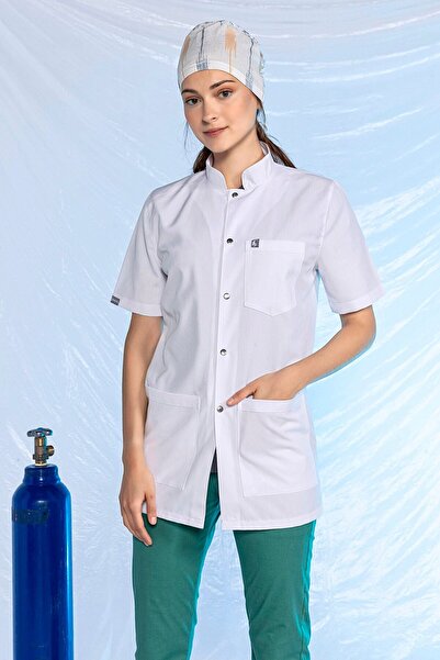 Pratik Medikal Hakim Yaka Kısa Kol Önlük