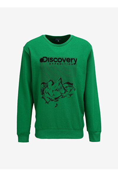 Discovery Expedition Yeşil Erkek Bisiklet Yaka Sweatshirt D3WM-SWT39