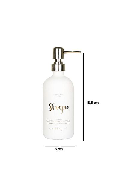 Miniminti Μπουκάλι σαμπουάν από λευκό γυαλί - 500 ml (σαμπουάν)