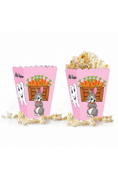 Big Party Teeth Rabbit Pink Themed Corn Box