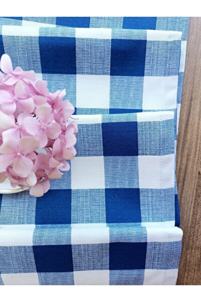 fabricorg Plaid Panama Duck Cloth Decorative Runner (40X150 cm) V-01