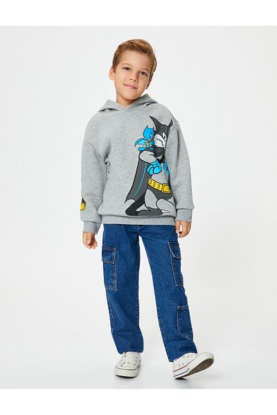 Koton Disney Batman Sweatshirt Licensed Long Sleeve Raised