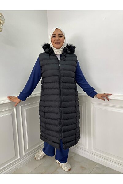 emsale Tesettür Yelek | Efraze Kürklü Yelek | EMS