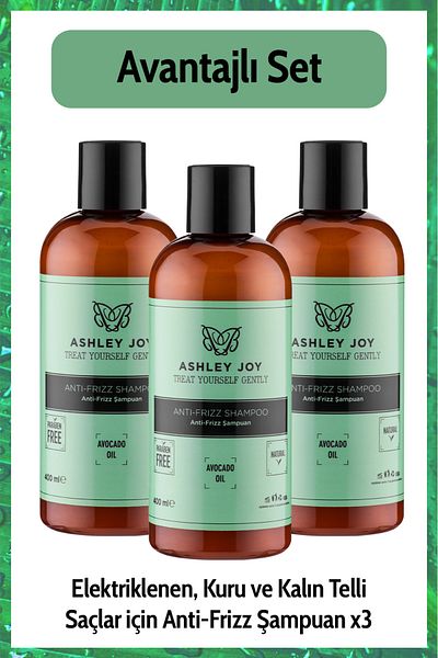 ASHLEY JOY Anti-Frizz Shampoo for Frizzy Dry and Thick Hair 400 ml