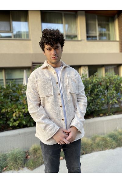MİRMARONİ Lumberjack thick curly shirt jacket