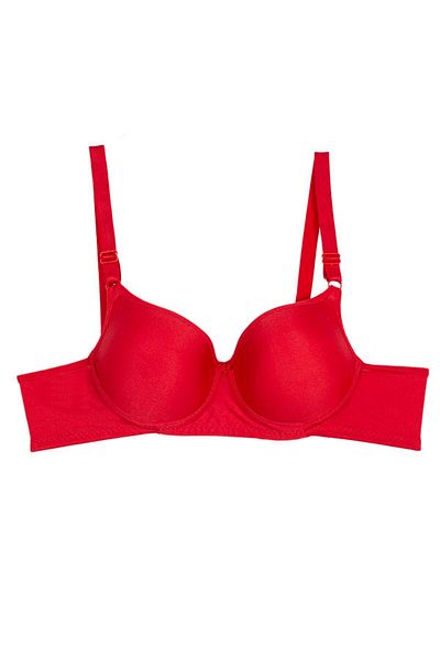 Rare White Women's Red Padded Underwire Adjustable Strap Bra