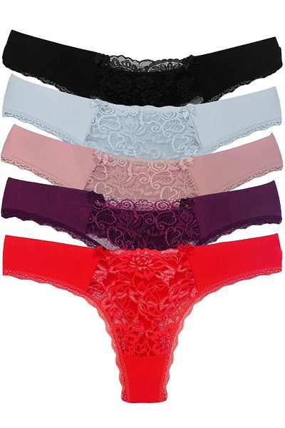 Miss Blue Moon Lace Thong 5-piece 1660