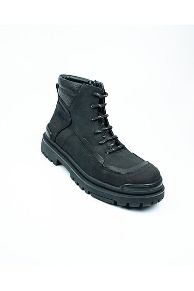 JAMES FRANCO 9340 Μαύρες Crazy Leather Ανδρικές Μπότες
