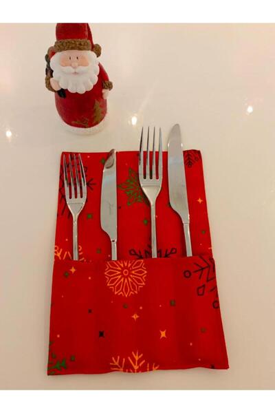Mirsa Global New Year's New Year's fabric cutlery and spoon case 2-piece serv...